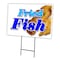 Signmission Fried Fish Yard Sign & Stake outdoor plastic coroplast window, C-1216 Fried Fish C-1216 Fried Fish - alternate 1